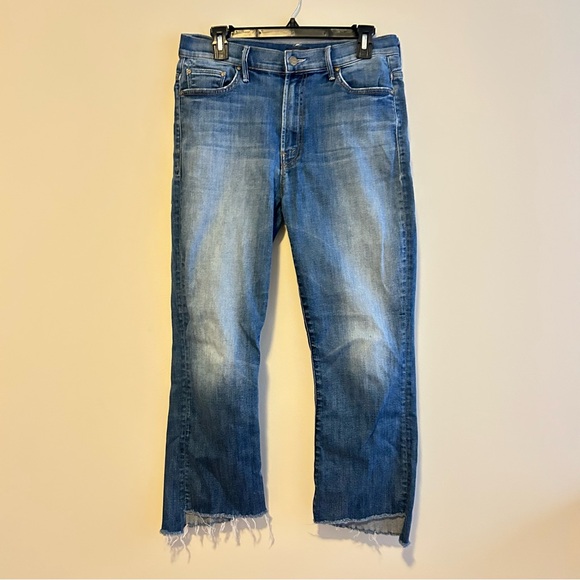 Mother Jeans Insider Crop Step Fray Not Rough Enough Blue Denim Women's Size 30 - Picture 2 of 15